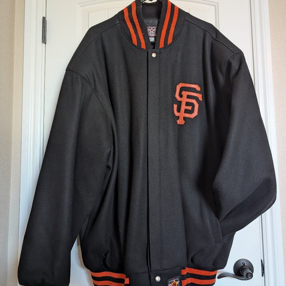 Men's San Francisco Giants JH Design Wool Full-Button Jacket - Black/Orange